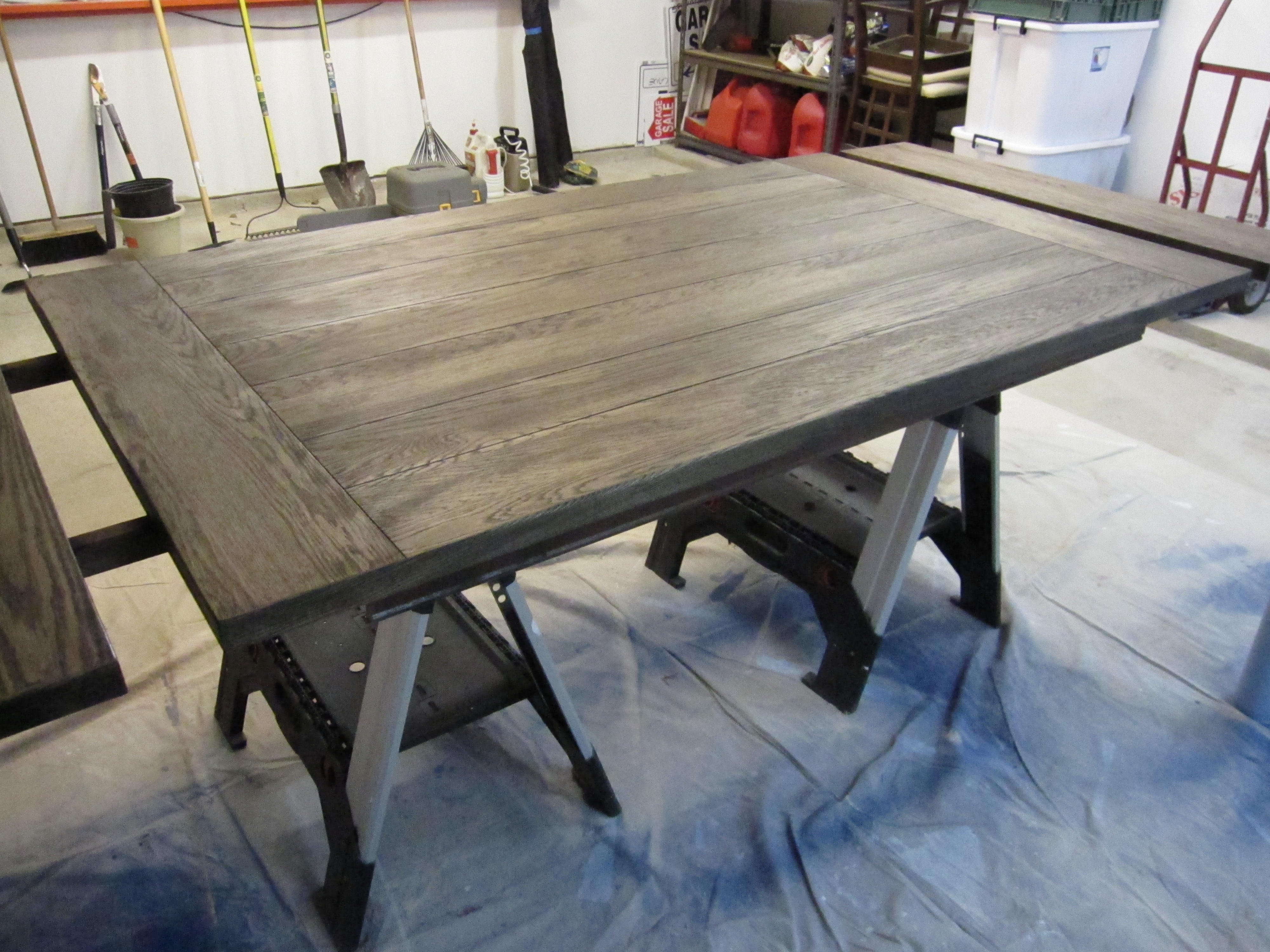 staining wood dining room table