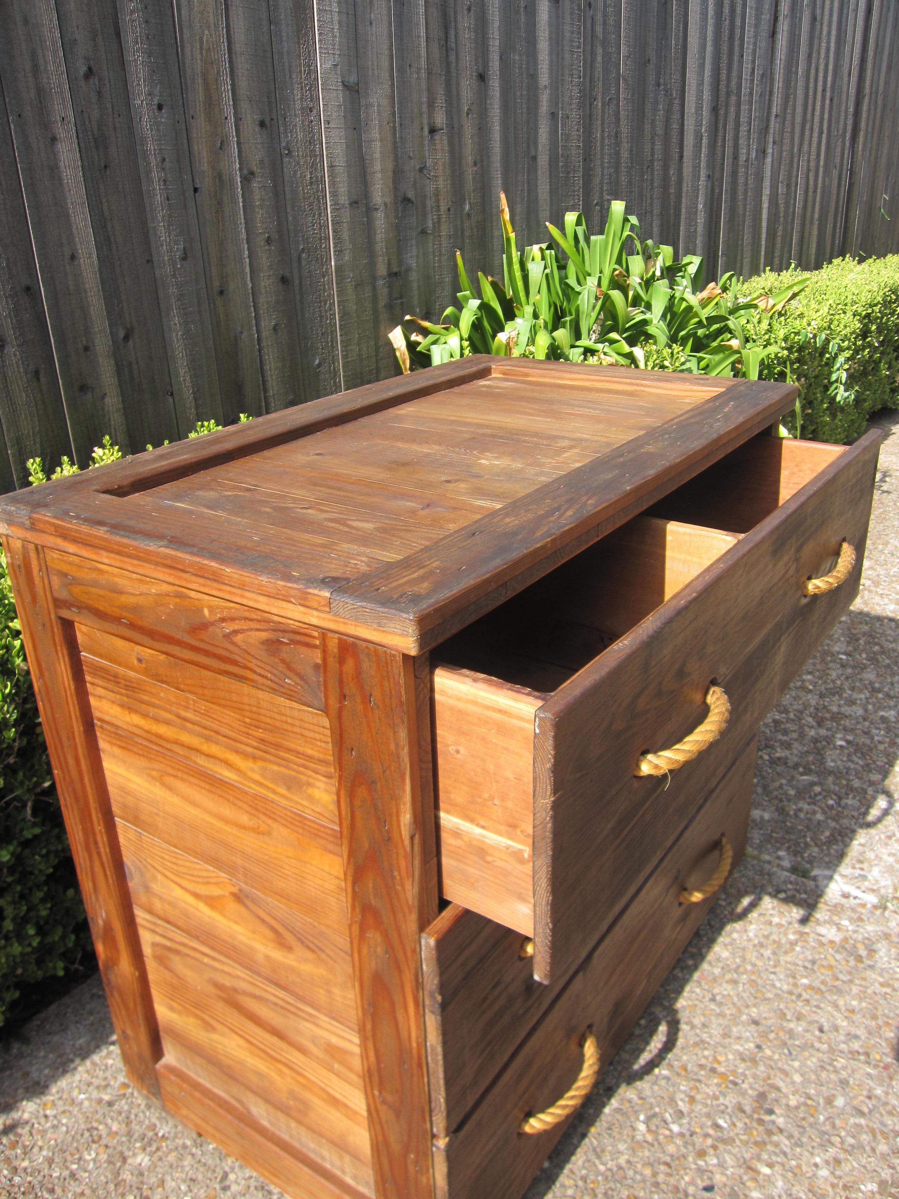 Massive 3 Drawer Solid Wood Rope Front Dresser Lindauer Designs