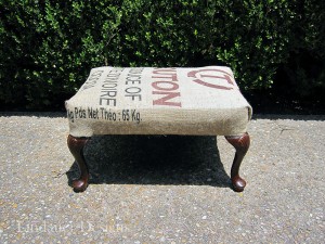 Burlap Ottoman