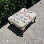 Burlap Ottoman