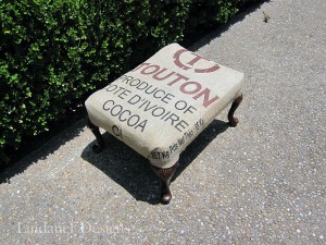 Burlap Ottoman