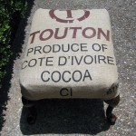 Burlap Ottoman