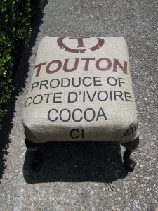 Burlap Ottoman