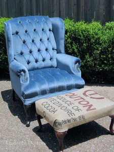 Blue Wing Back Chair